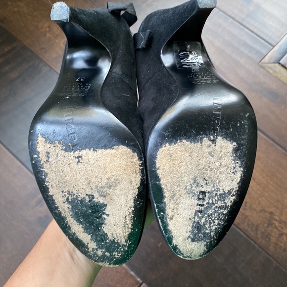 GEOX black suede 3 in heels. Leather sole. - Picture 3 of 6